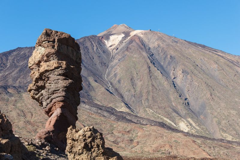 Lavasäulen und der Gipfel des Teide