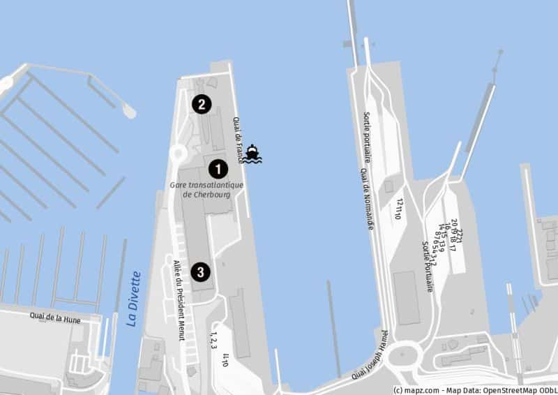 Das Cherbourg Cruise Terminal auf einen Blick