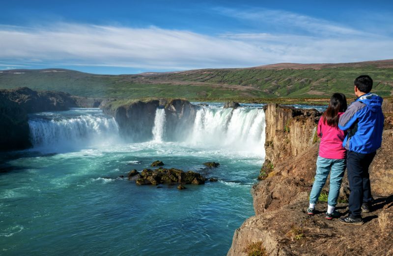 Der Goðafoss ist ein beliebtes Landausflugsziel