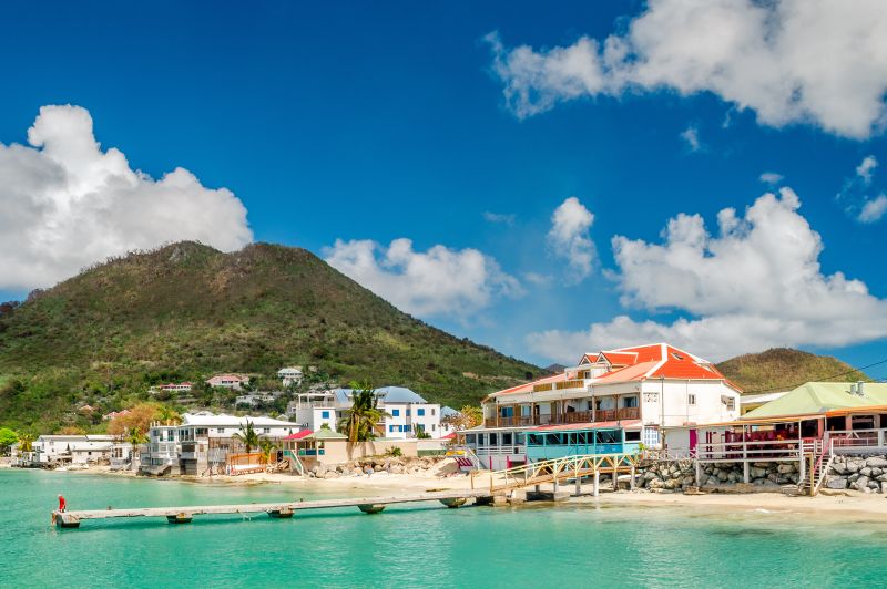 Die Bucht von Grand Case in Saint-Martin