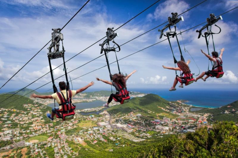 Die Zipline ist die Hauptattraktion des Parks