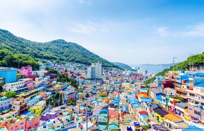 Blick über das Gamcheon Culture Village