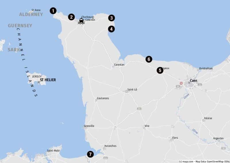 Landausflüge im Umland von Cherbourg auf eigene Faust