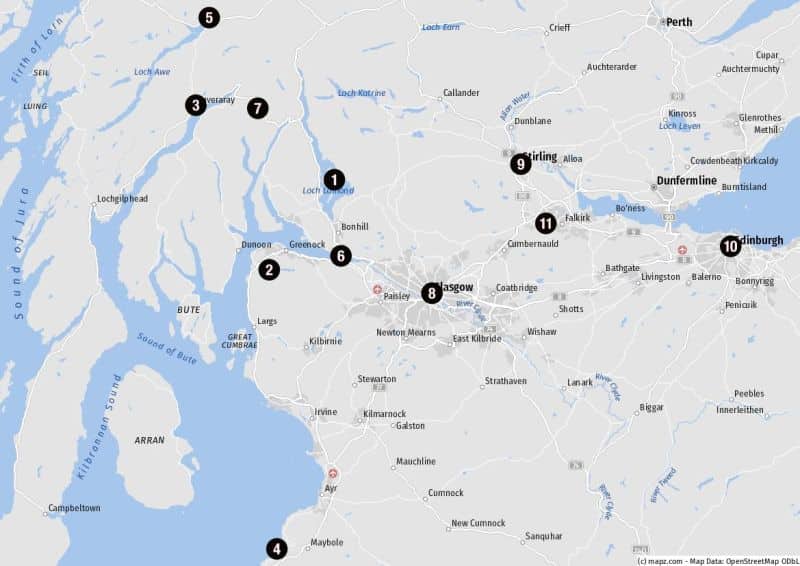 Landausflüge im Umland von Greenock