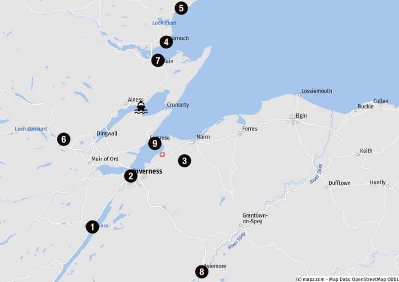 Landausflugsziele im Umland von Invergordon