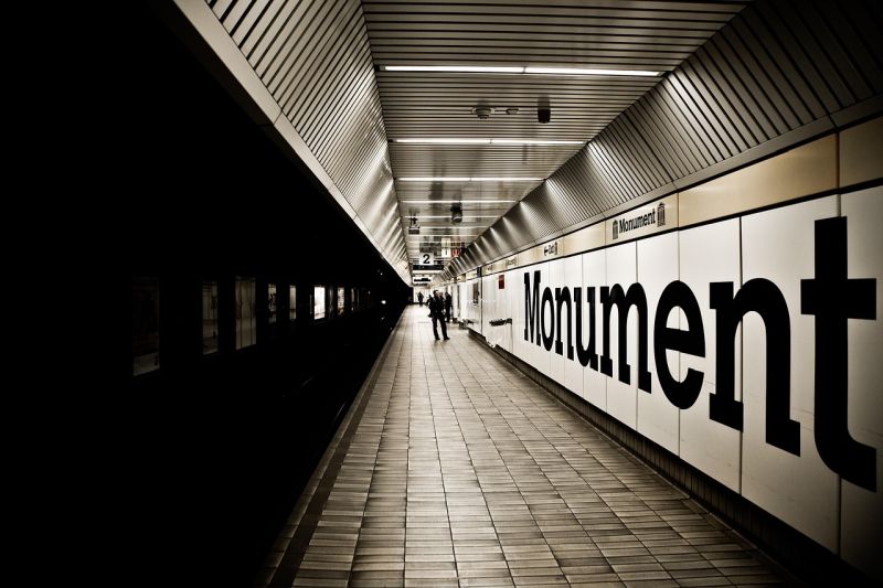 Metrostation Monument im Zentrum von Newcastle