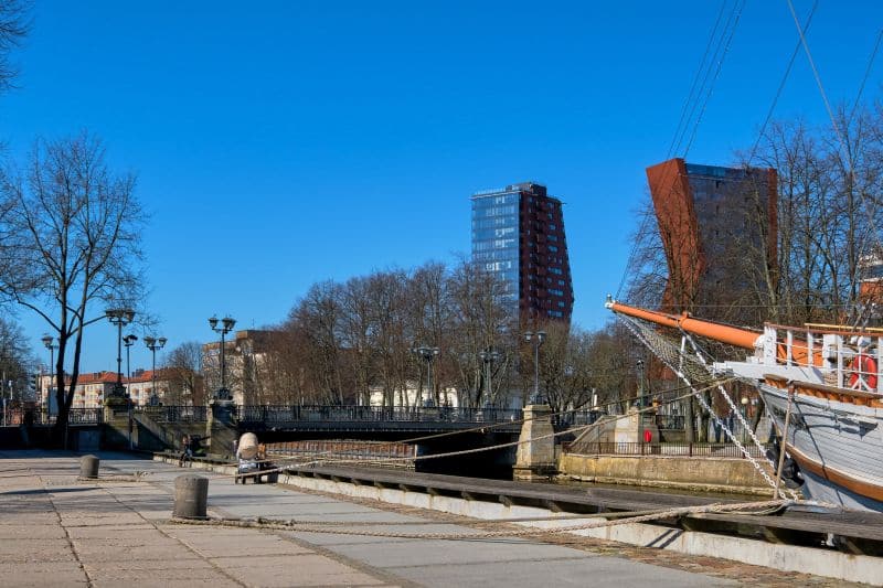 Promenade an der Dange in Klaipeda