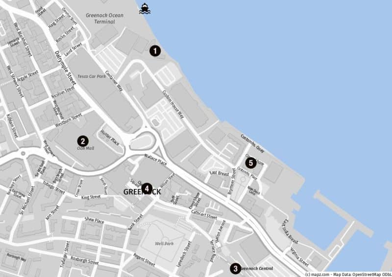 Rund um den Hafen von Greenock