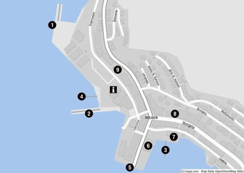Rund um den Hafen von Honningsvåg