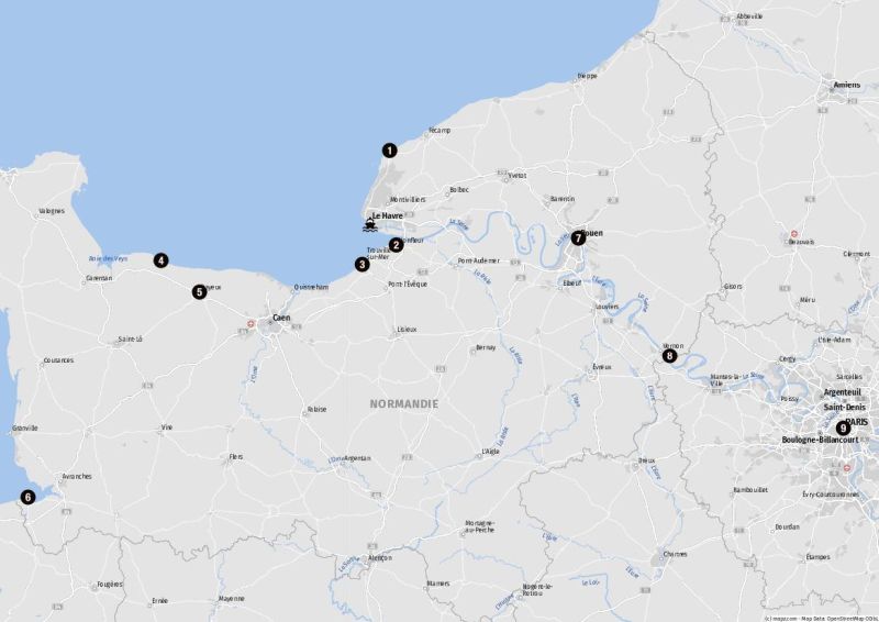 Sehenswürdigkeiten für Landausflüge im Umland von Le Havre