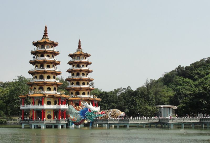 Tiger-und Drache-Pagoden am Lotus Pond von Kaohsiung