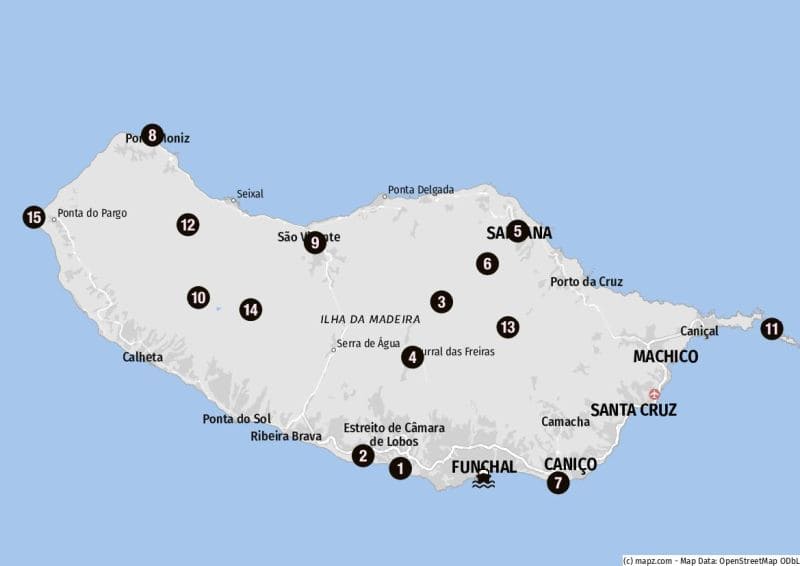 Ziele für Landausflüge auf Madeira