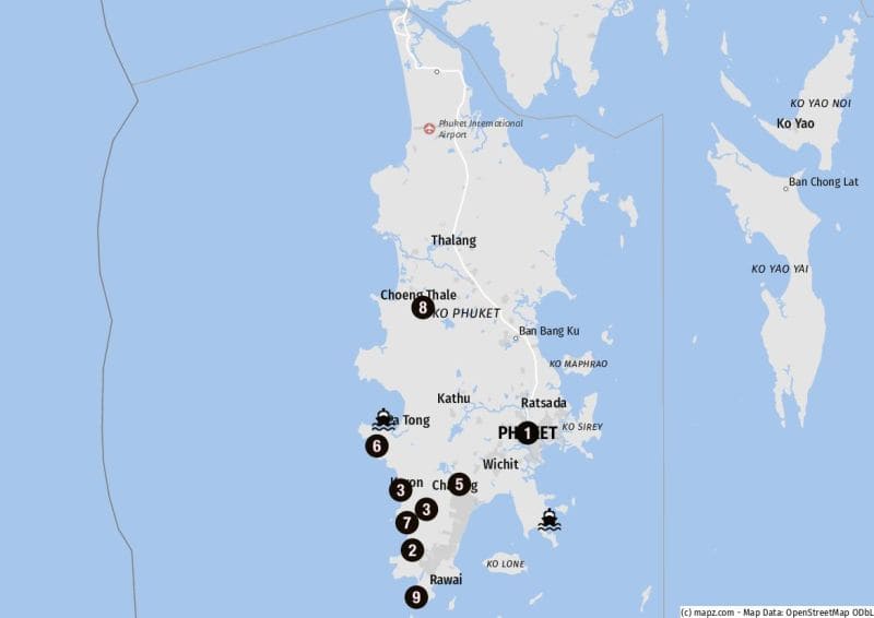 Ziele für Landausflüge auf Phuket