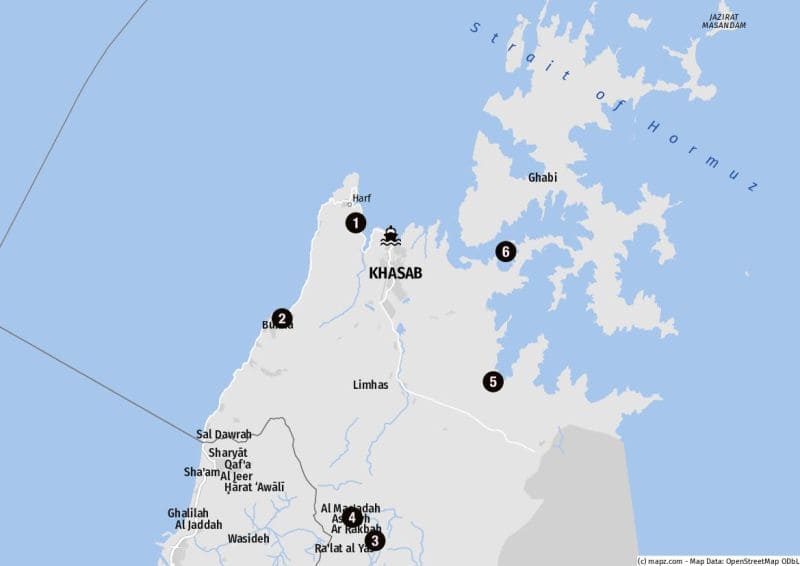 Ziele für Landausflüge in Khasab