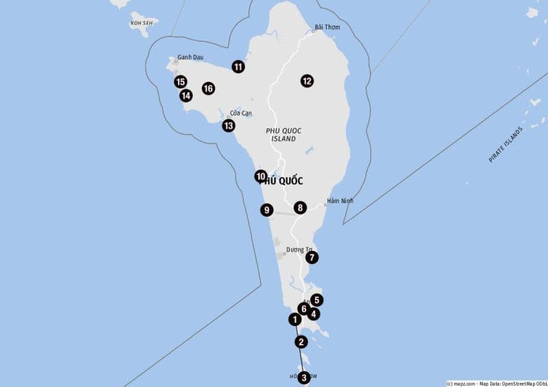 Ziele für Landausflüge in Phu Quoc
